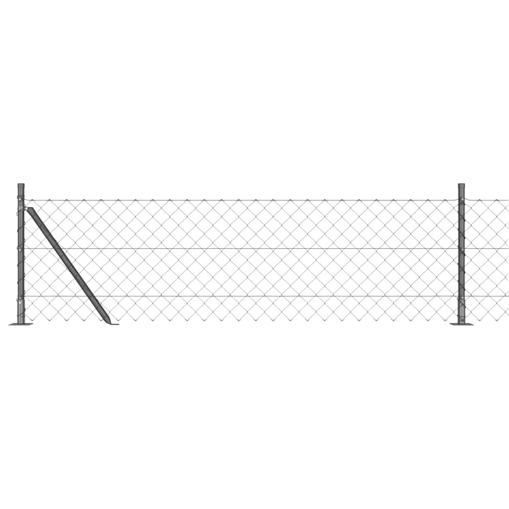 Láncos kerítés betonalappal 10 x 0,6 m PVC-bevonatos acél Háló