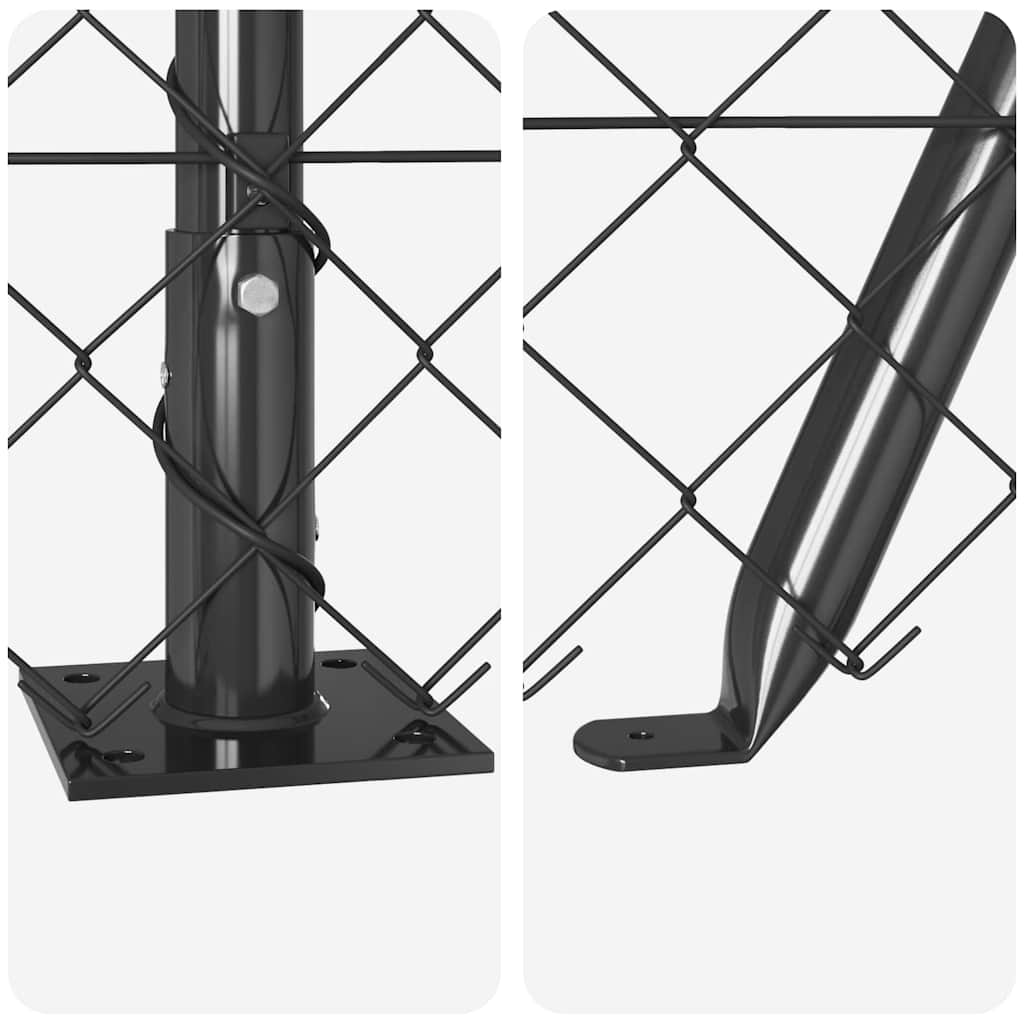 Láncos kerítés betonalappal 10 x 1,2 m PVC-bevonatos acél Háló