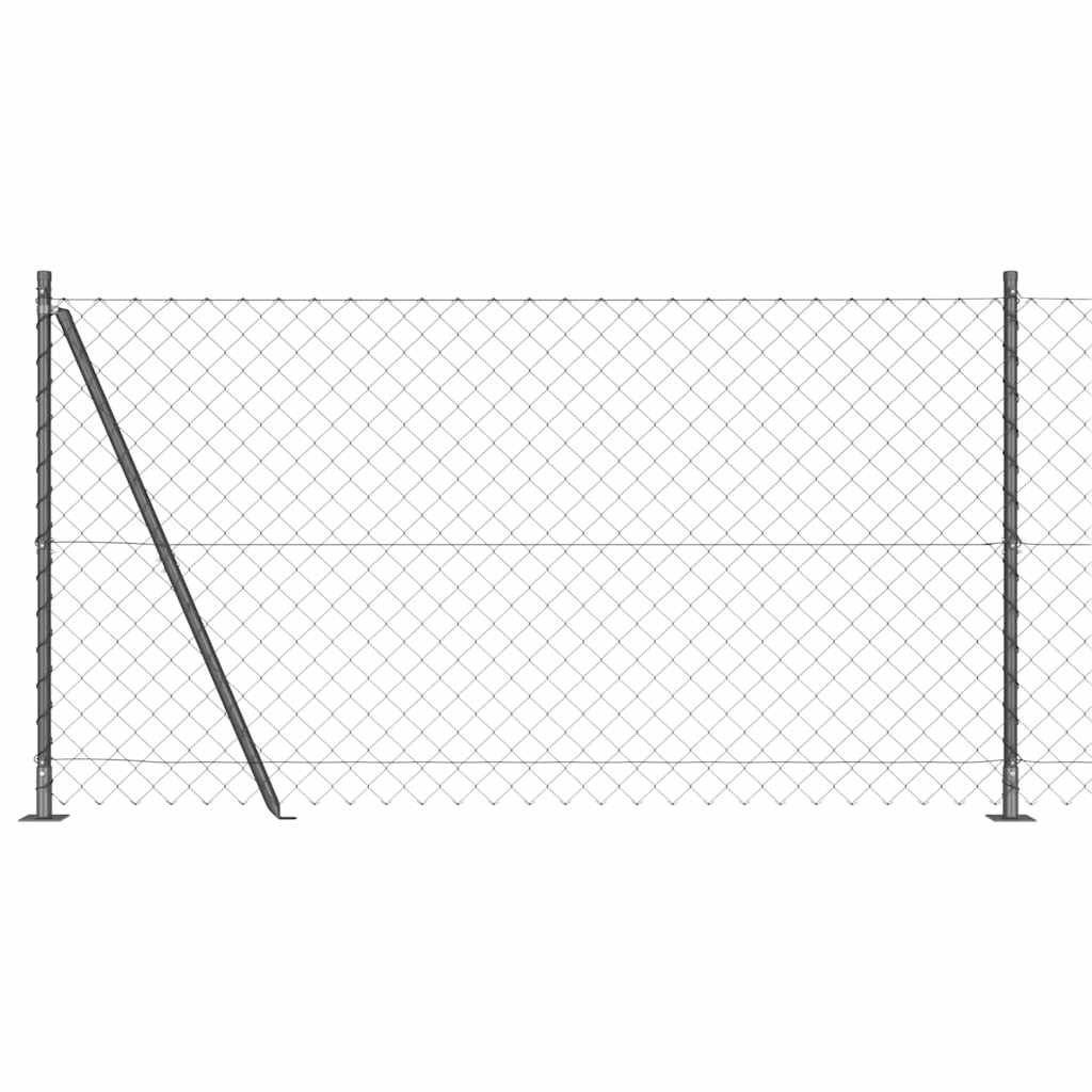 Láncos kerítés betonalappal 10 x 1,2 m PVC-bevonatos acél Háló
