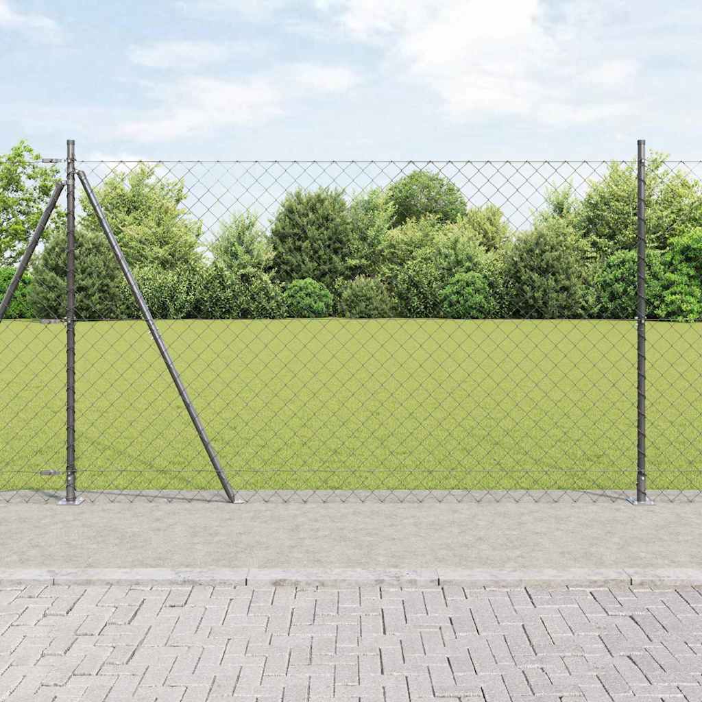 Láncos kerítés betonalappal 10 x 1,6 m PVC-bevonatos acél Háló