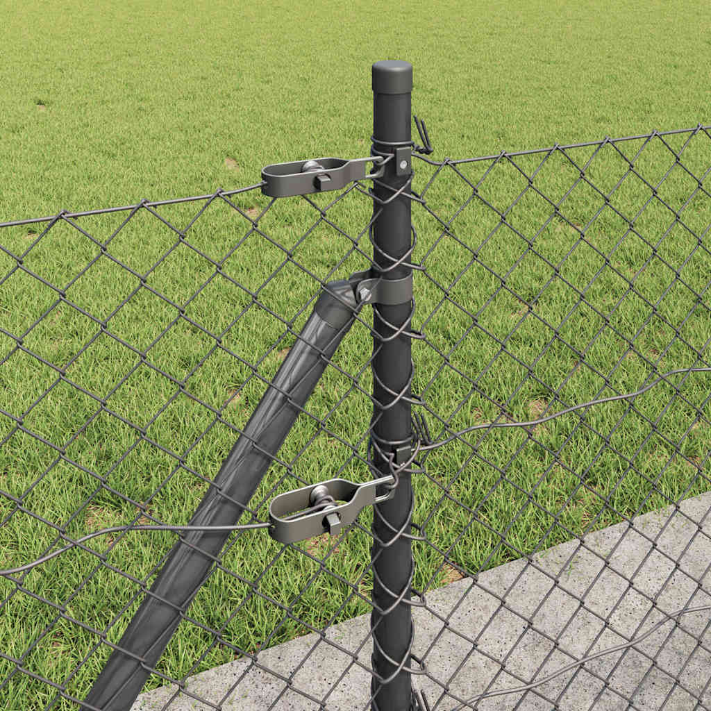 Láncos kerítés betonalappal 25 x 0,6 m PVC-bevonatos acél Háló