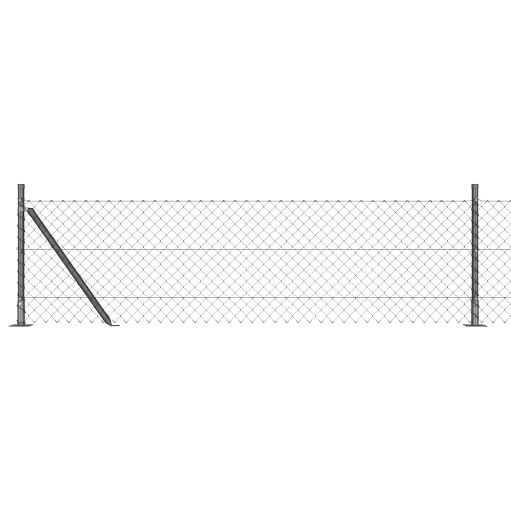 Láncos kerítés betonalappal 25 x 0,6 m PVC-bevonatos acél Háló