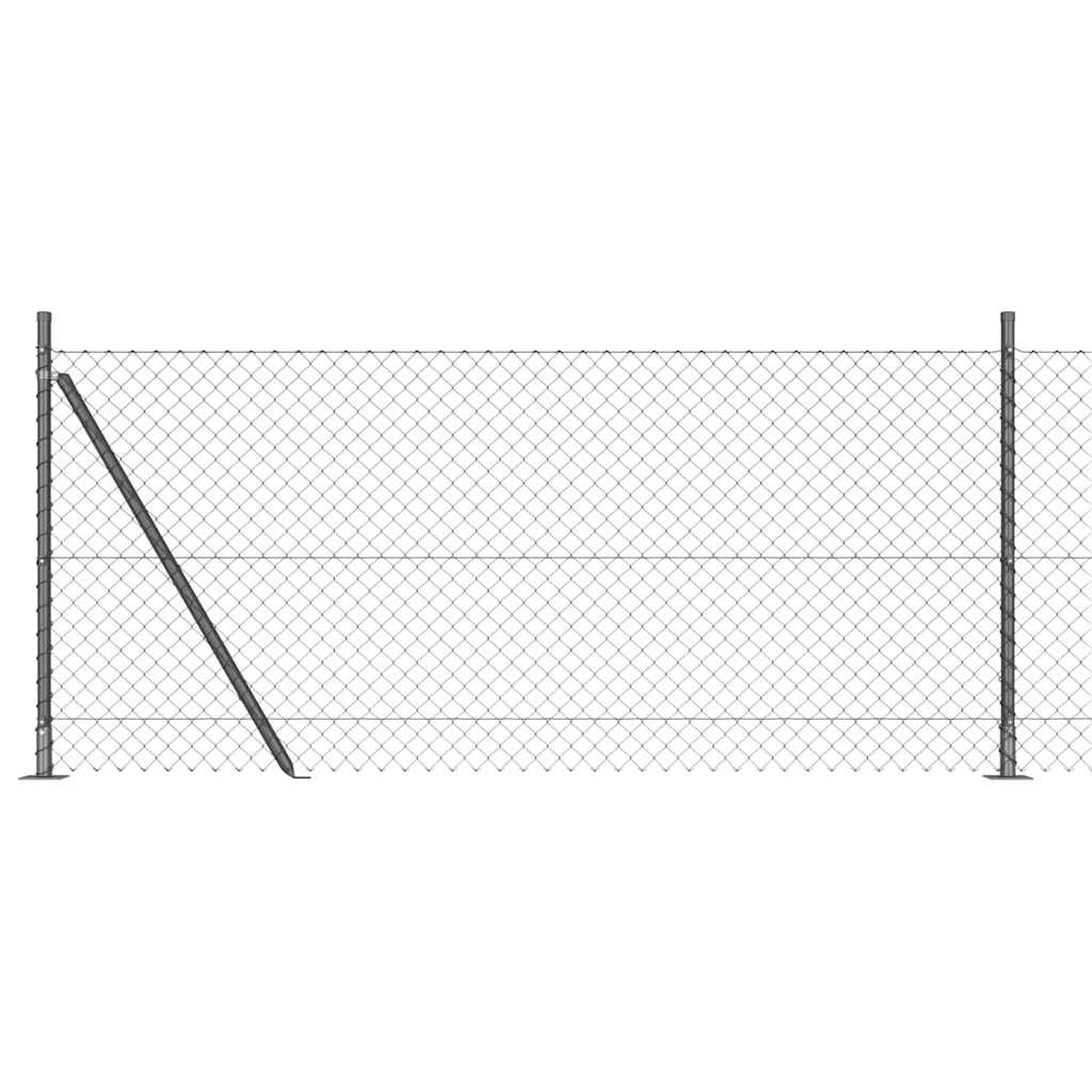 Láncos kerítés betonalappal 25 x 1 m PVC-bevonatos acél Szürke