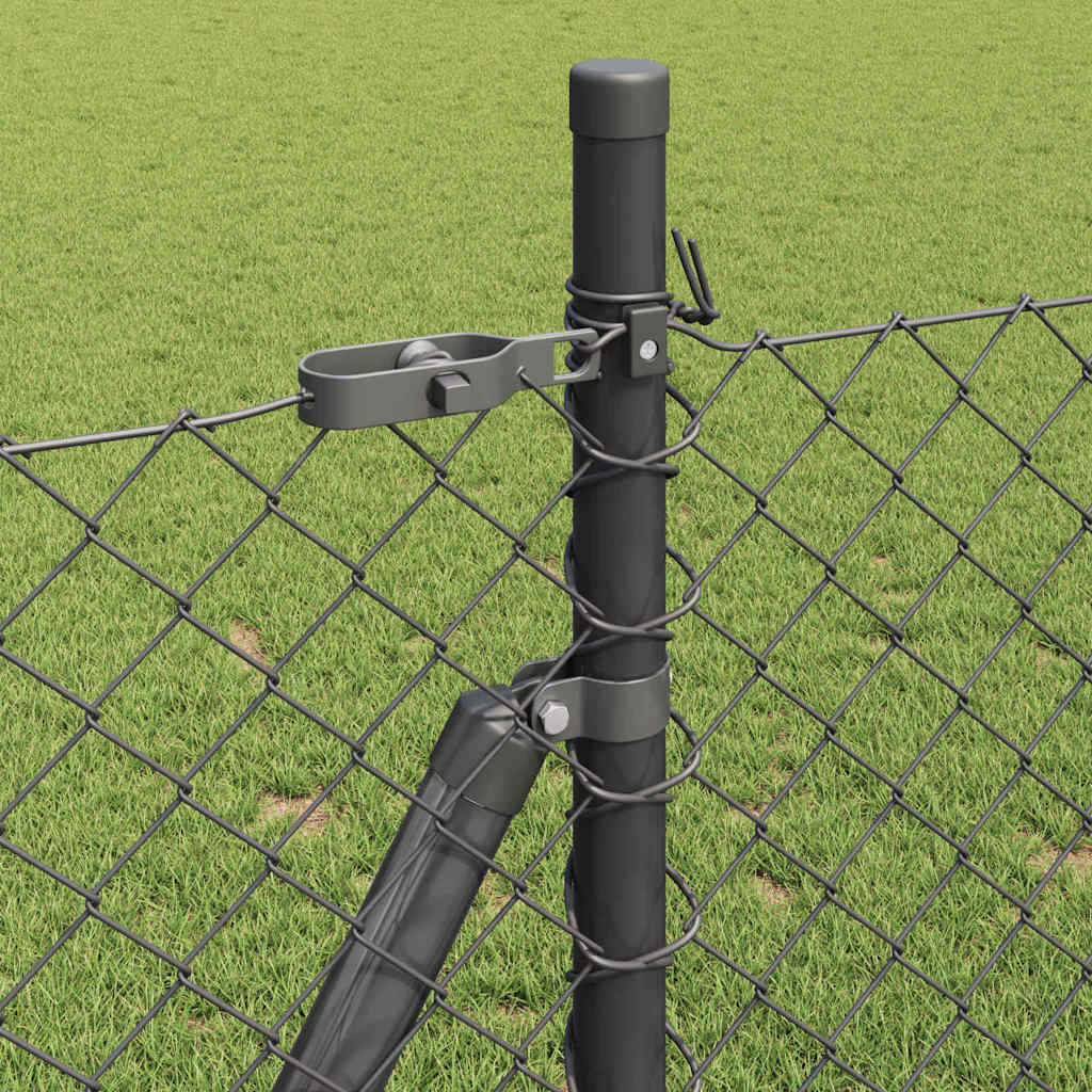 Láncos kerítés betonalappal 25 x 0,8 m PVC-bevonatos acél Háló