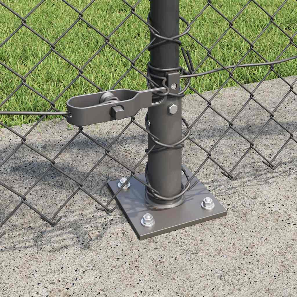 Láncos kerítés betonalappal 25 x 1 m PVC-bevonatos acél Szürke
