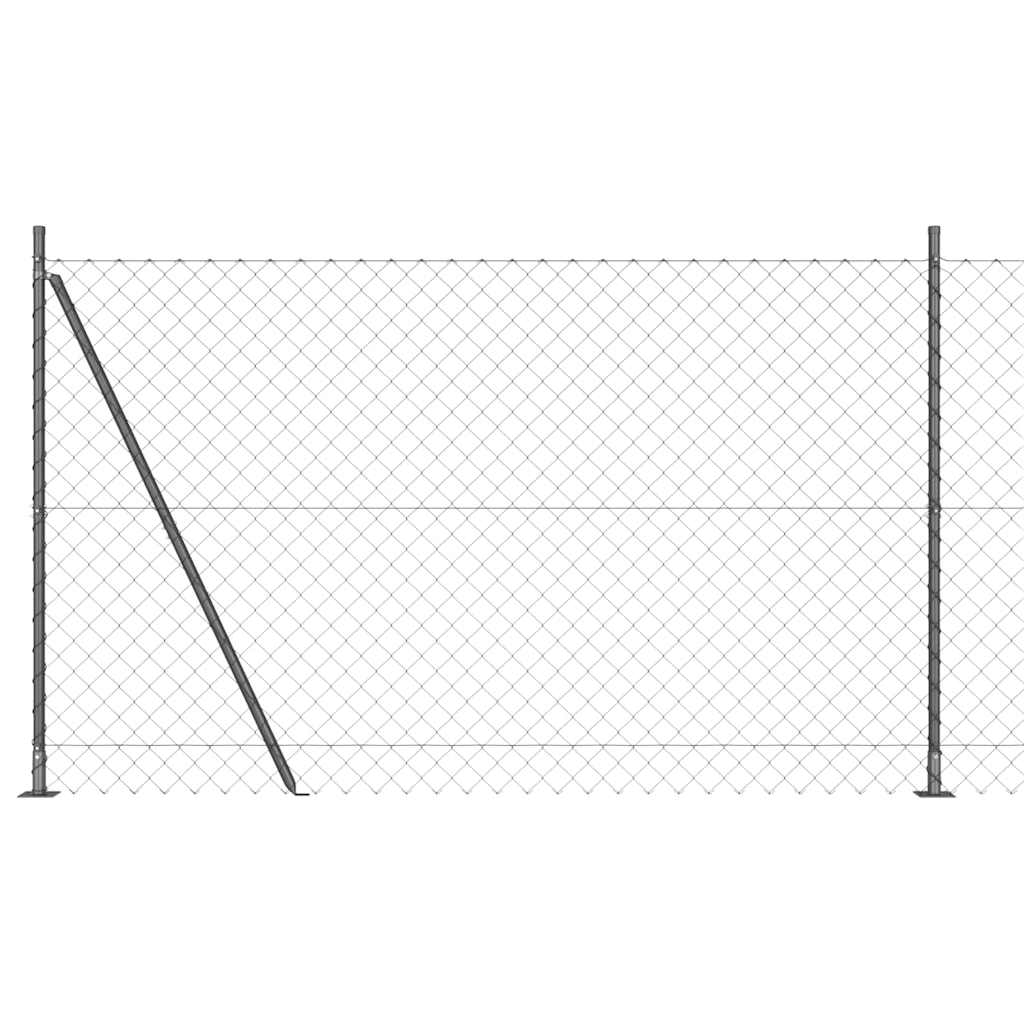 Láncos kerítés betonalappal 25 x 1,5 m PVC-bevonatos acél Háló