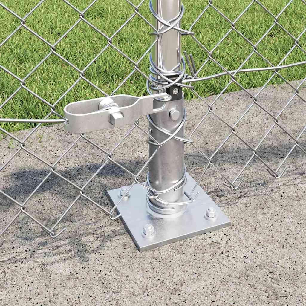 Láncos kerítés betonalappal 25 x 0,6 m Horganyzott Acél Ezüst