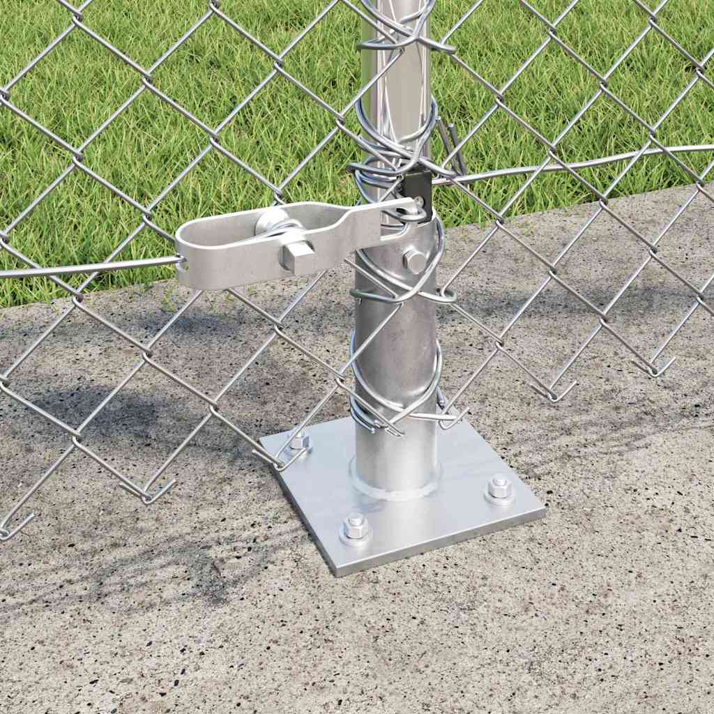 Láncos kerítés betonalappal 25 x 1,2 m Horganyzott Acél Ezüst