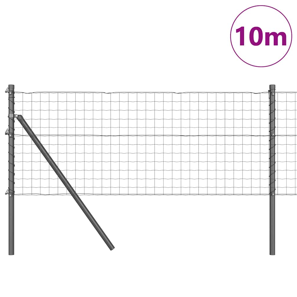 Euro Kerítés Talaj Rögzítő 10 x 0,8 m PVC-bevonatos acél Szürke