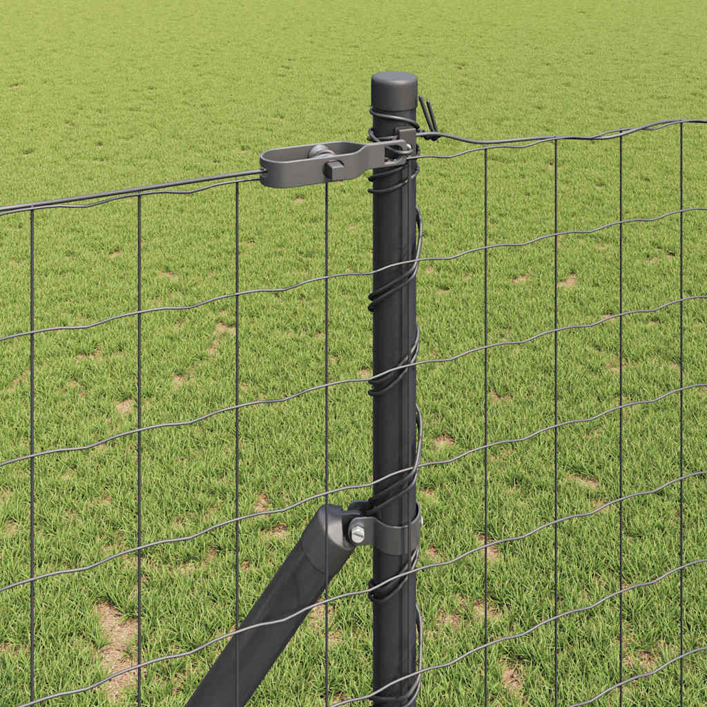 Kerítés oszlopokkal Szürke 1 x 10 m Acél