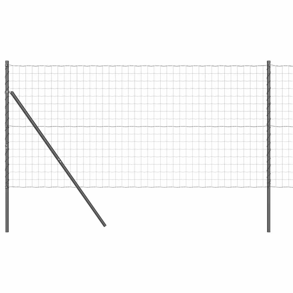 Kerítés oszlopokkal Szürke 1 x 10 m Acél