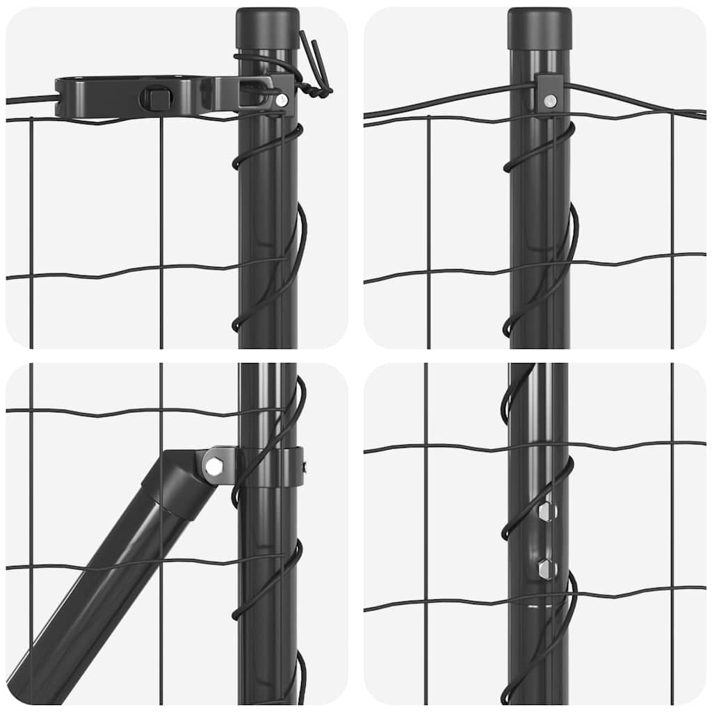 Euro Kerítés Talaj Rögzítő 10 x 1,6 m PVC-bevonatos acél Szürke
