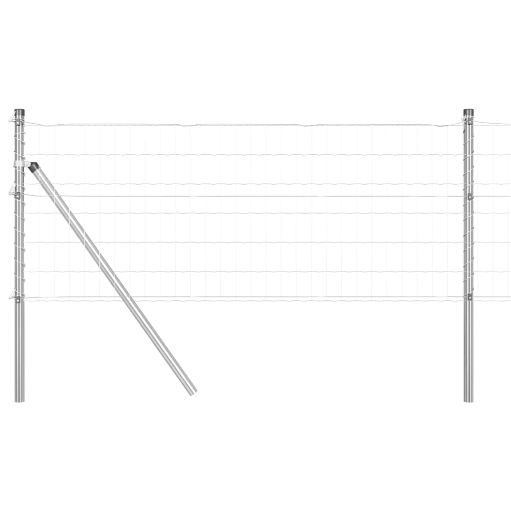 Euro Kerítés Talaj Rögzítő 10 x 0,6 m Horganyzott Acél Ezüst