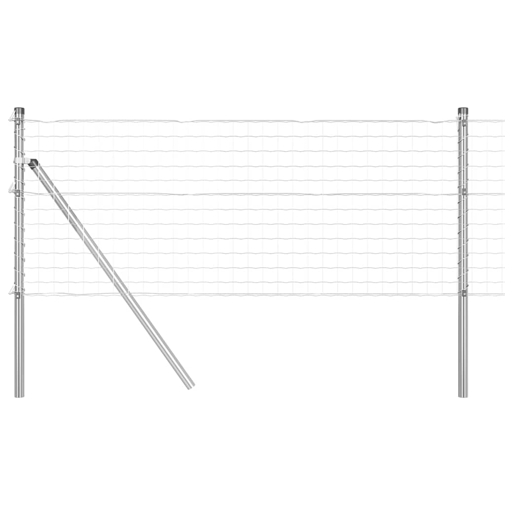 Kerítés oszlopokkal Szürke 0,4 x 25 m Acél és PVC