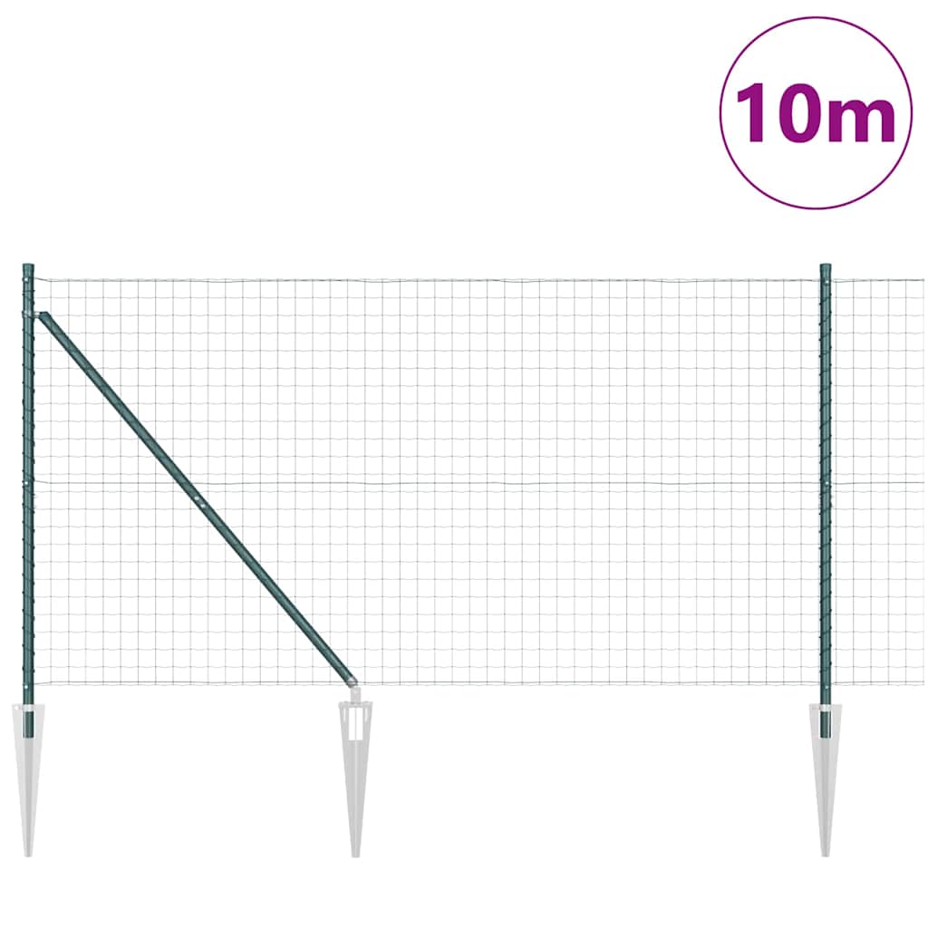 Európa kerítés tüskékkel 10 x 1,2 m PVC-bevonatos acél Zöld