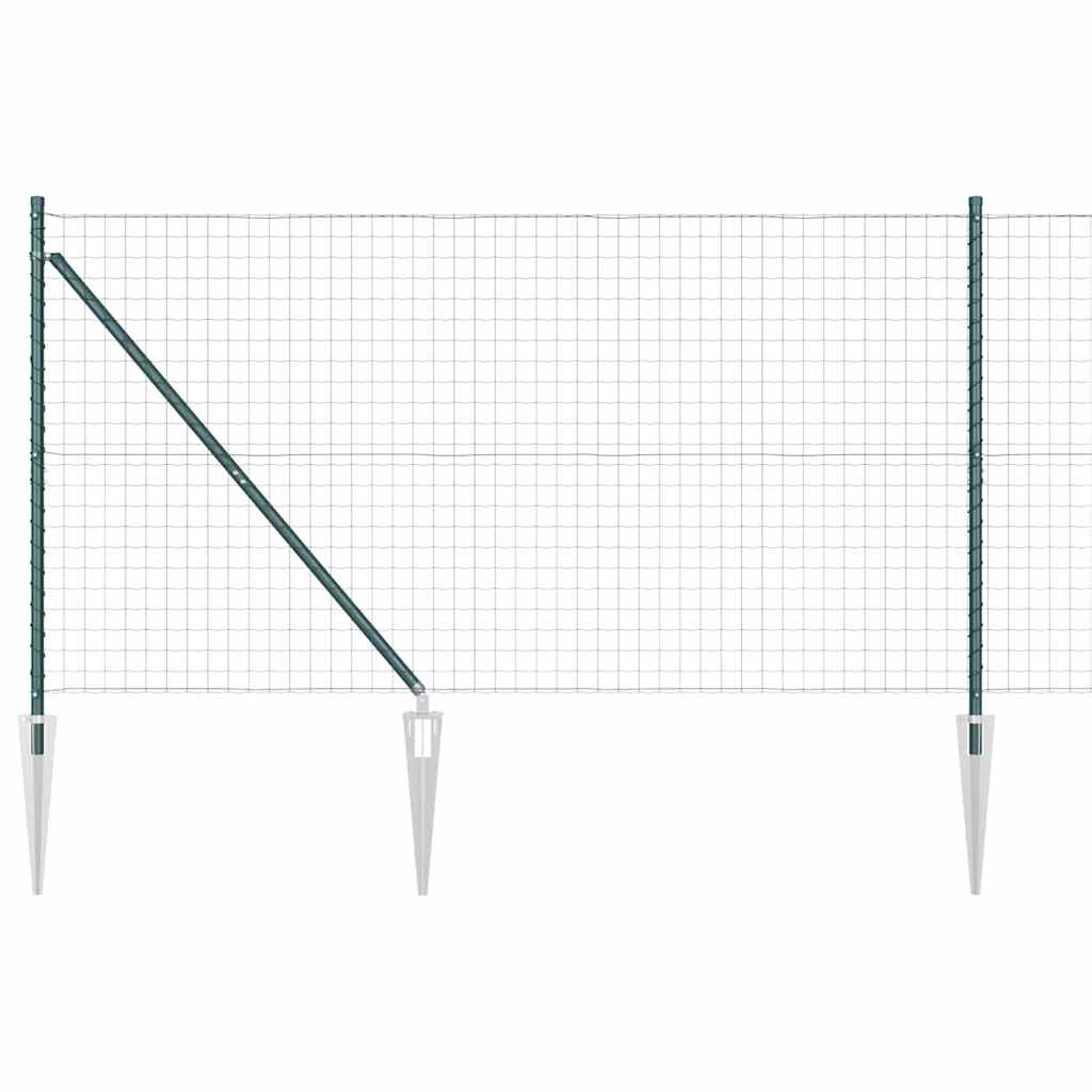 Európa kerítés tüskékkel 10 x 1,4 m PVC-bevonatos acél Zöld