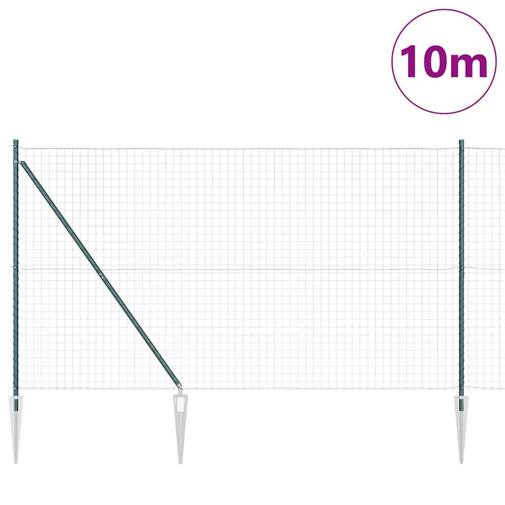 Európa kerítés tüskékkel 10 x 1,5 m PVC-bevonatos acél Zöld