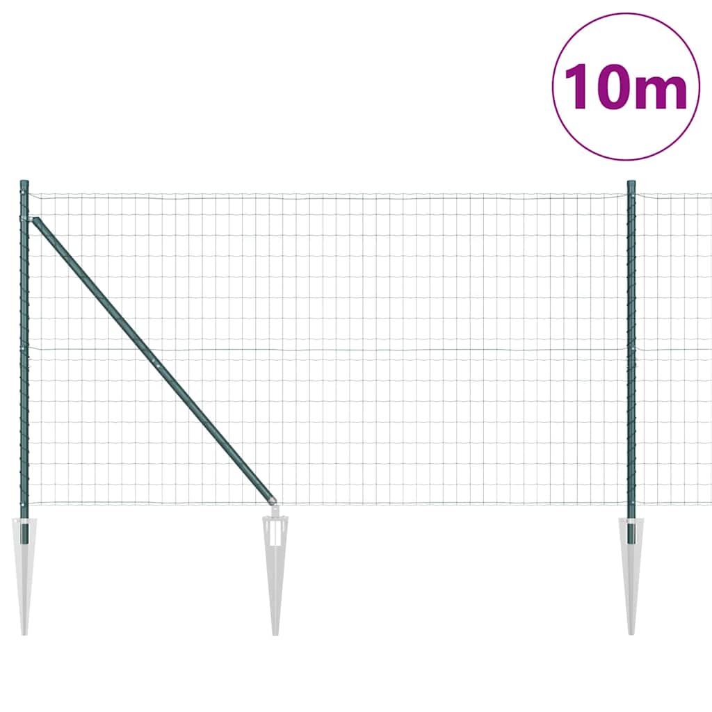 Európa kerítés tüskékkel 10 x 1,4 m PVC-bevonatos acél Zöld