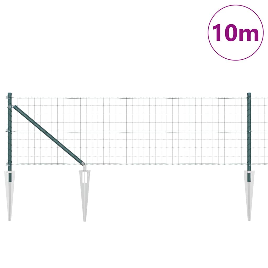 Európa kerítés tüskékkel 10 x 0,8 m PVC-bevonatos acél Zöld