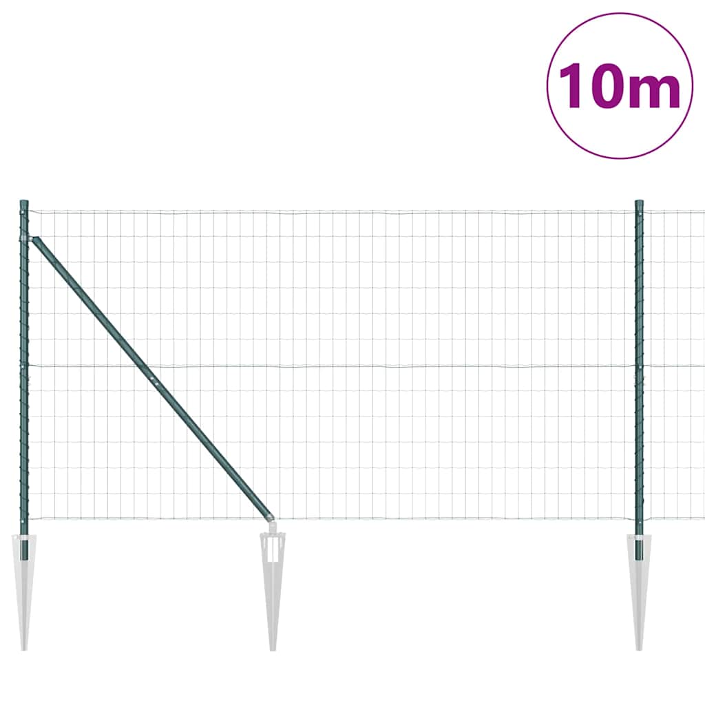 Európa kerítés tüskékkel 10 x 1,4 m PVC-bevonatos acél Zöld