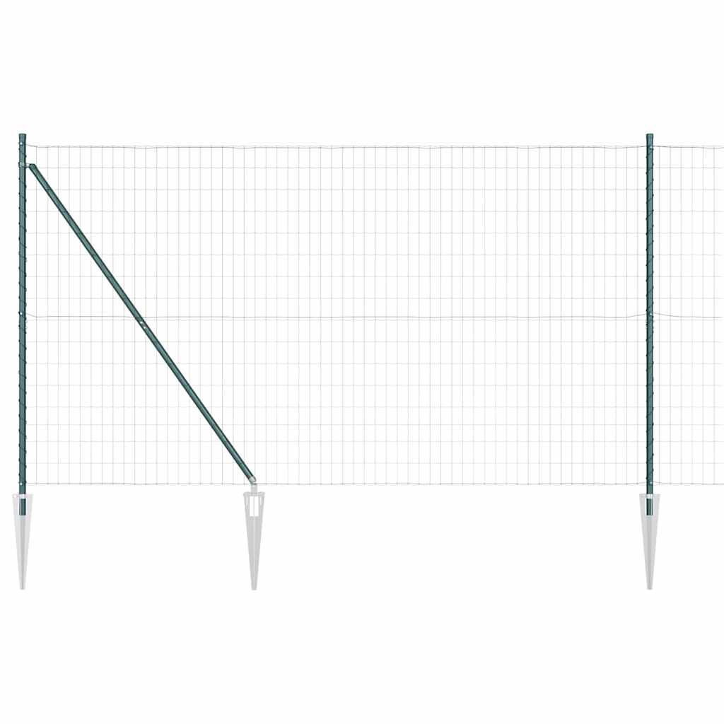 Európa kerítés tüskékkel 10 x 1,6 m PVC-bevonatos acél Zöld