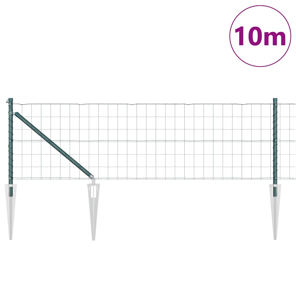 Európa kerítés tüskékkel 10 x 0,4 m PVC-bevonatos acél Zöld