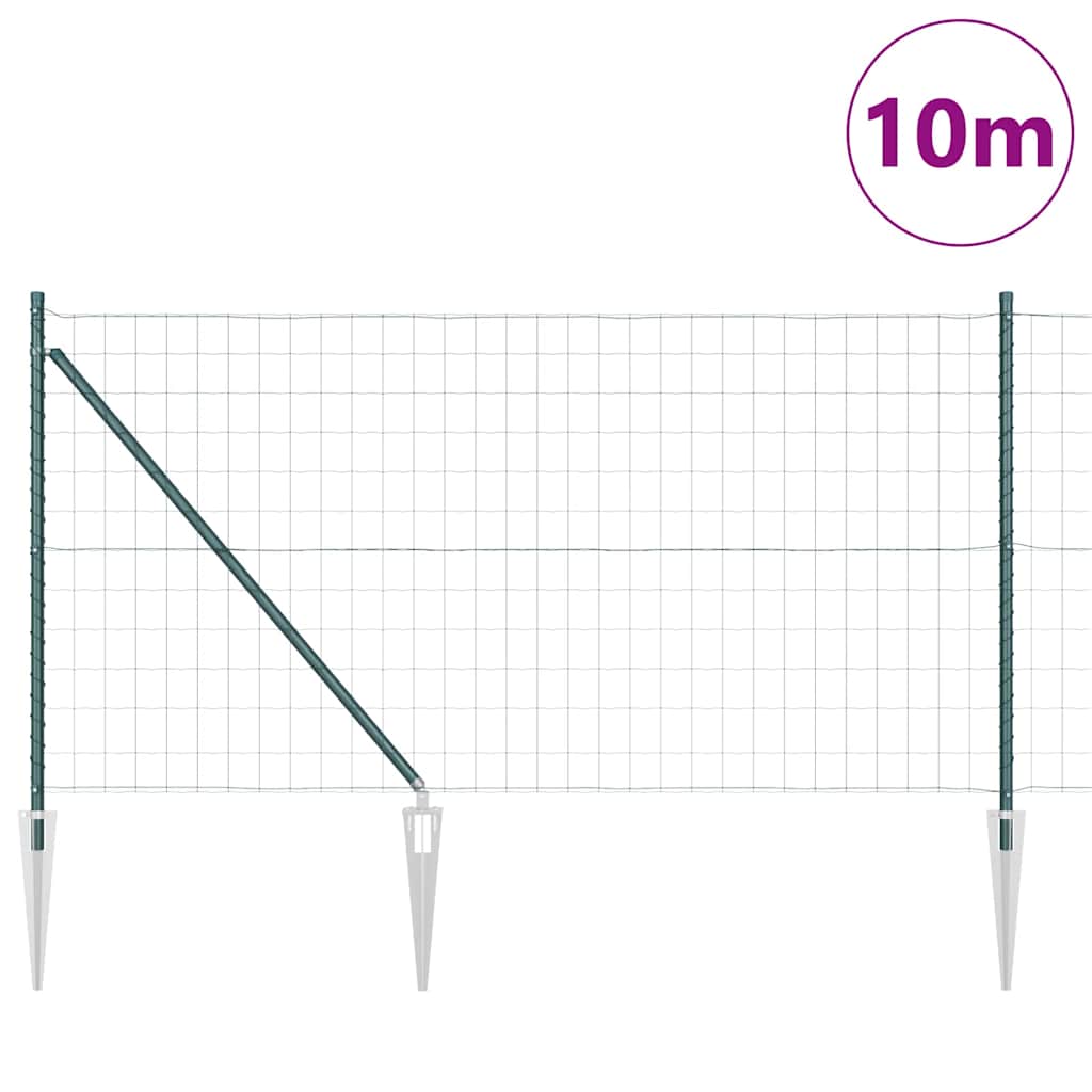 Európa kerítés tüskékkel 10 x 1 m PVC-bevonatos acél Zöld Háló