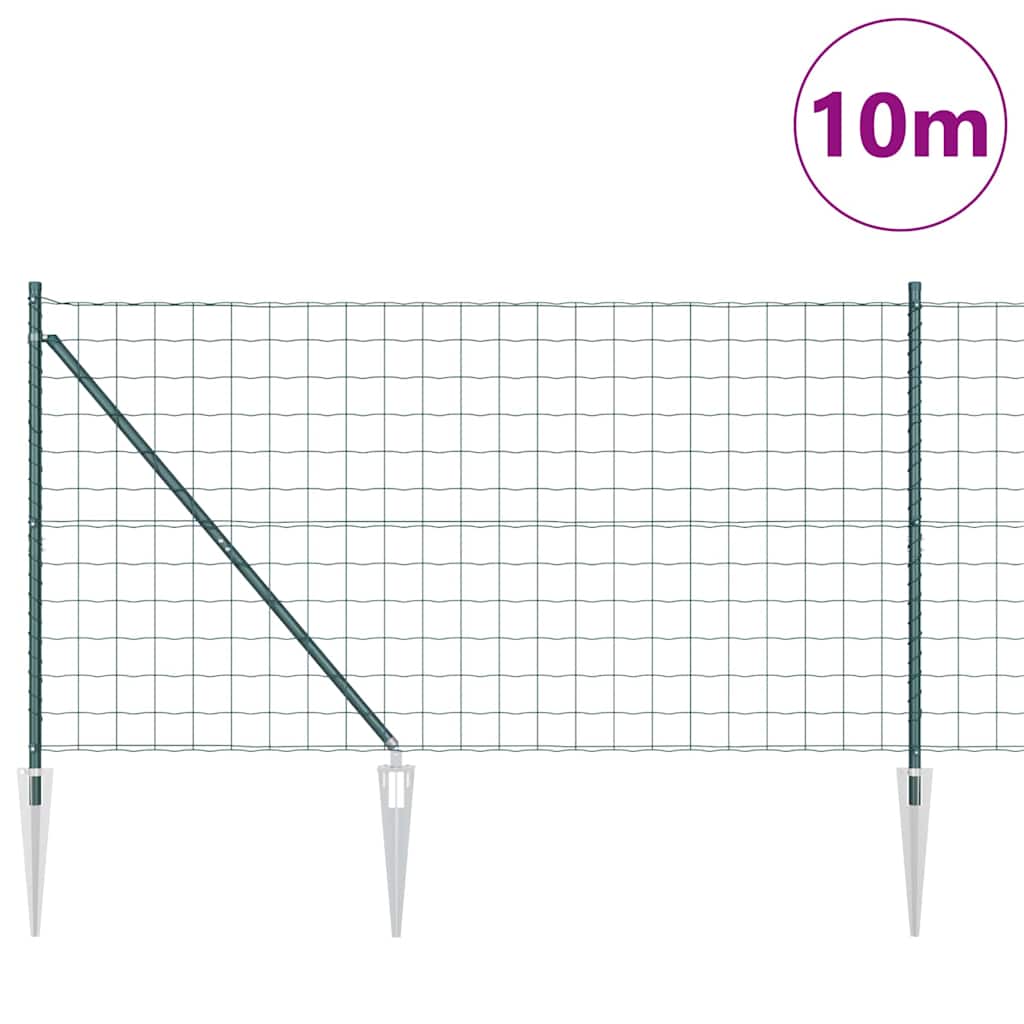 Európa kerítés tüskékkel 10 x 1,2 m PVC-bevonatos acél Zöld