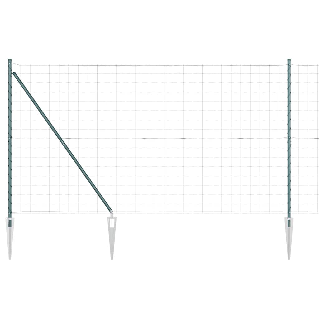 Európa kerítés tüskékkel 10 x 1,5 m PVC-bevonatos acél Zöld