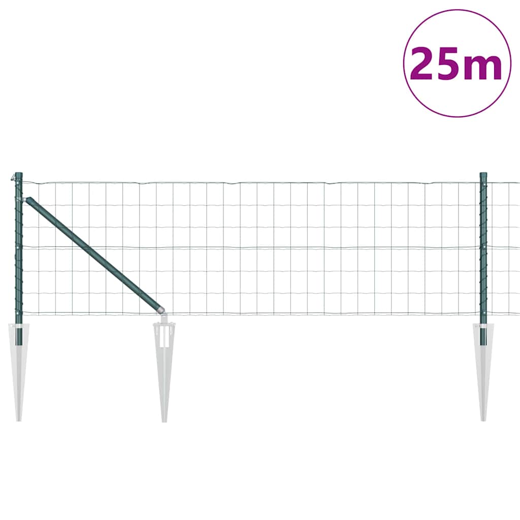 Európa kerítés tüskékkel 25 x 0,4 m PVC-bevonatos acél Zöld