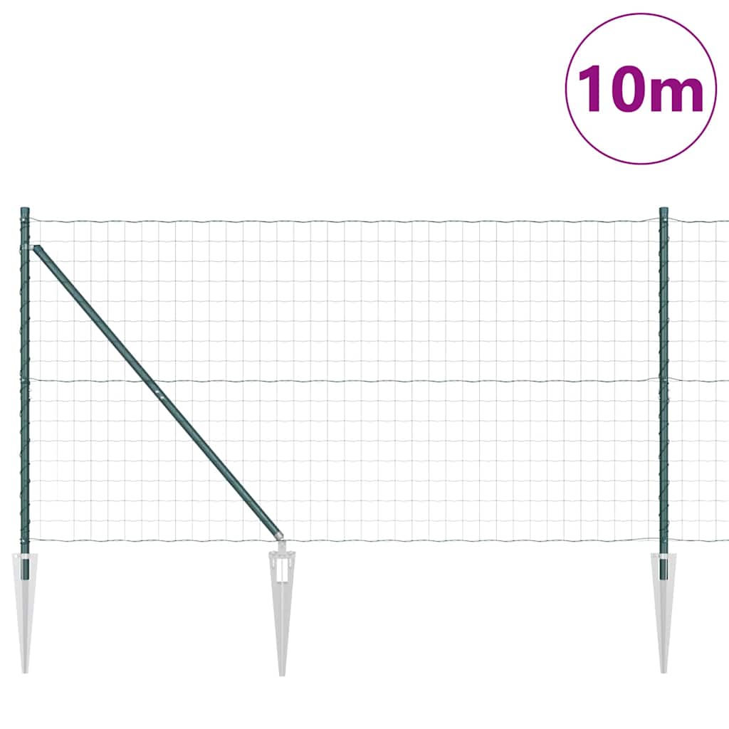 Európa kerítés tüskékkel 10 x 1,4 m PVC-bevonatos acél Zöld