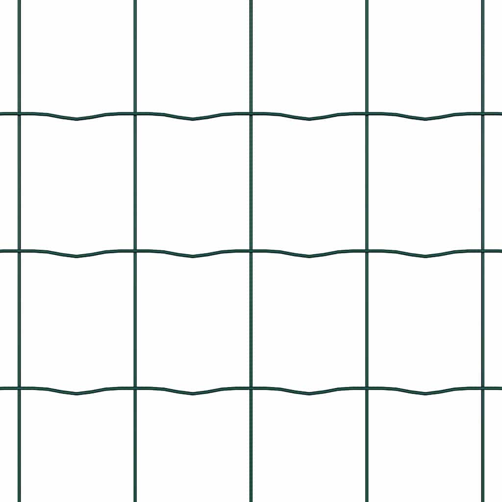 Kerítés oszlopokkal Zöld 0,8 x 25 m Acél