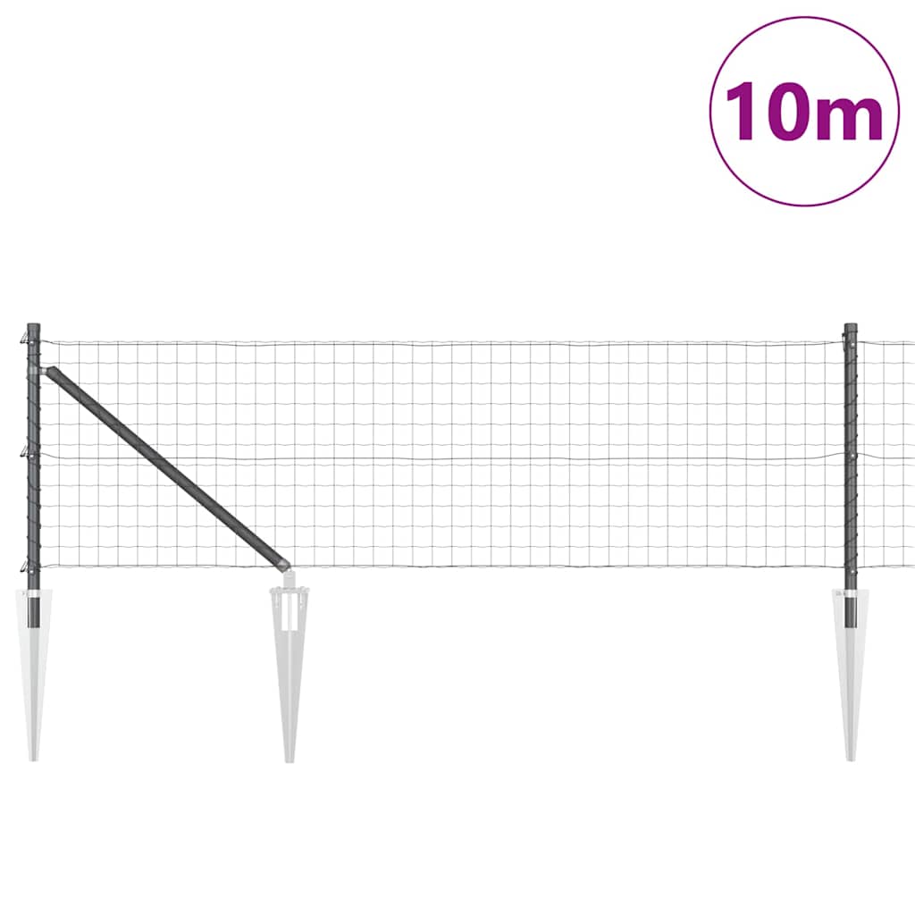 Európa kerítés tüskékkel 10 x 0,8 m PVC-bevonatos acél Szürke