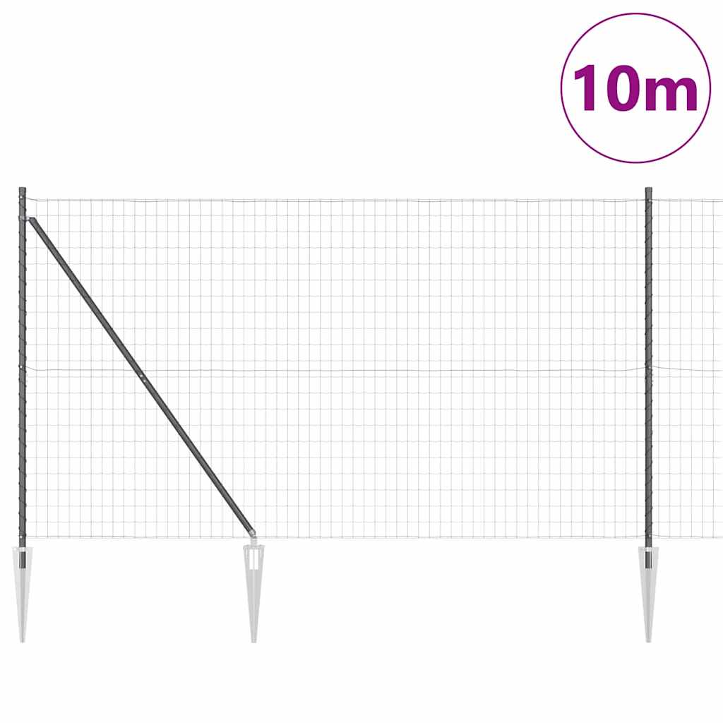 Európa kerítés tüskékkel 10 x 1,6 m PVC-bevonatos acél Szürke