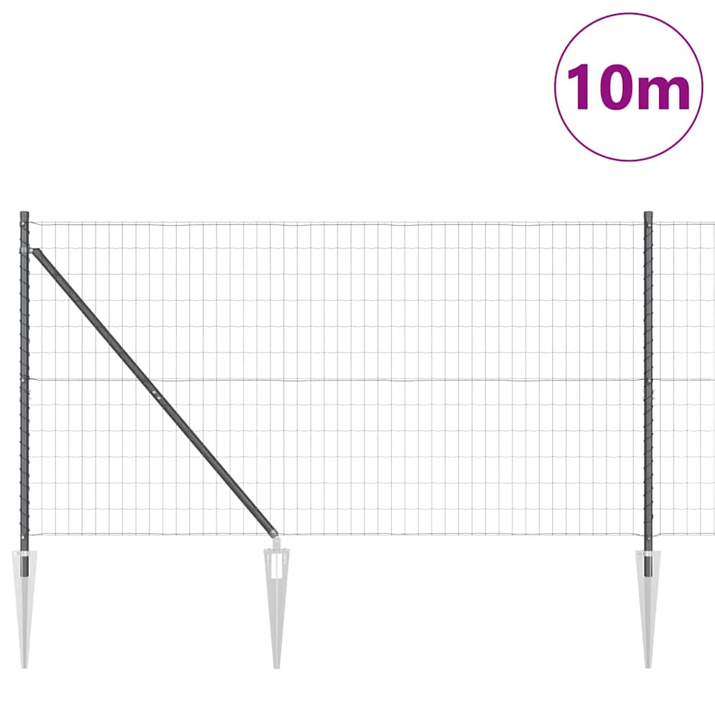 Európa kerítés tüskékkel 10 x 1,2 m PVC-bevonatos acél Szürke