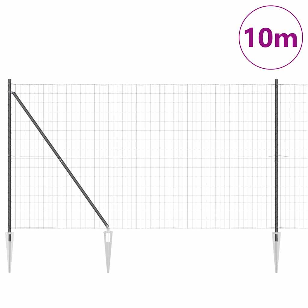 Európa kerítés tüskékkel 10 x 1,5 m PVC-bevonatos acél Szürke
