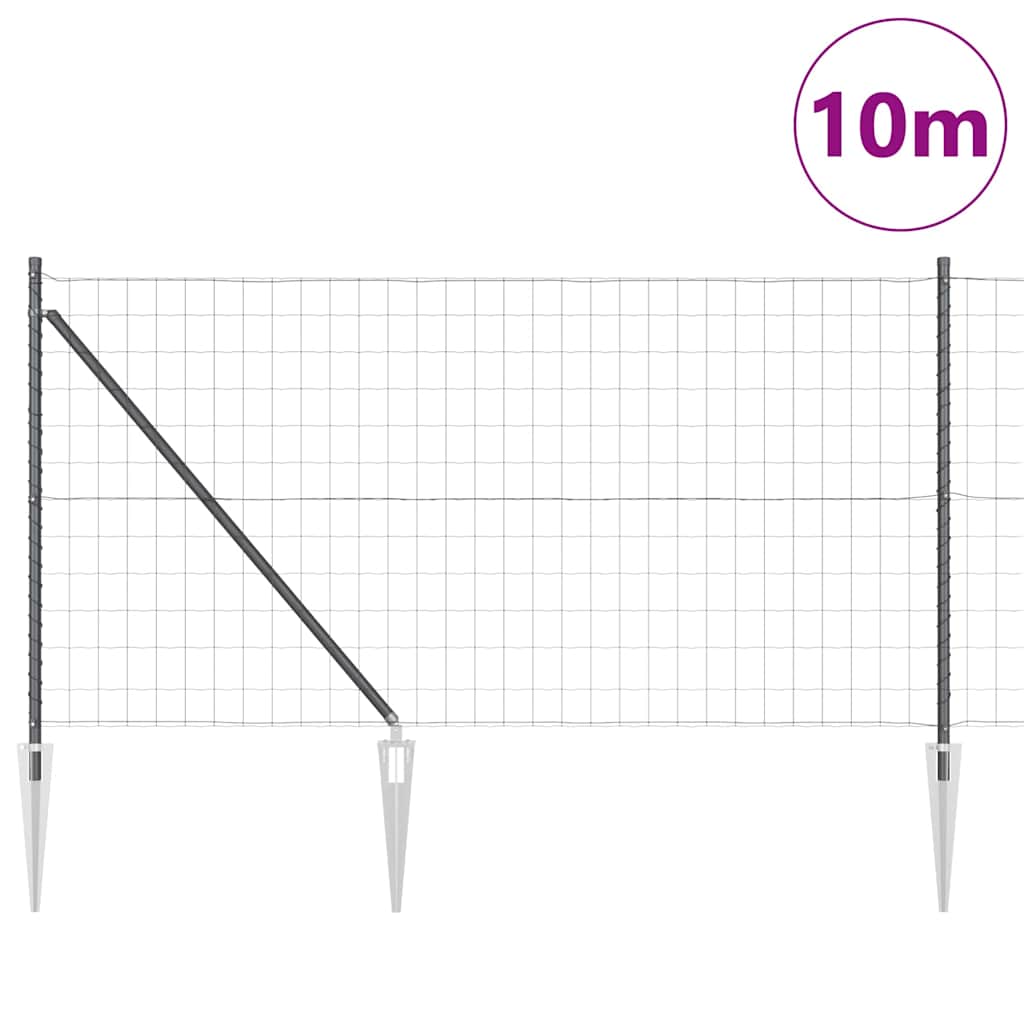 Európa kerítés tüskékkel 10 x 1 m PVC-bevonatos acél Szürke
