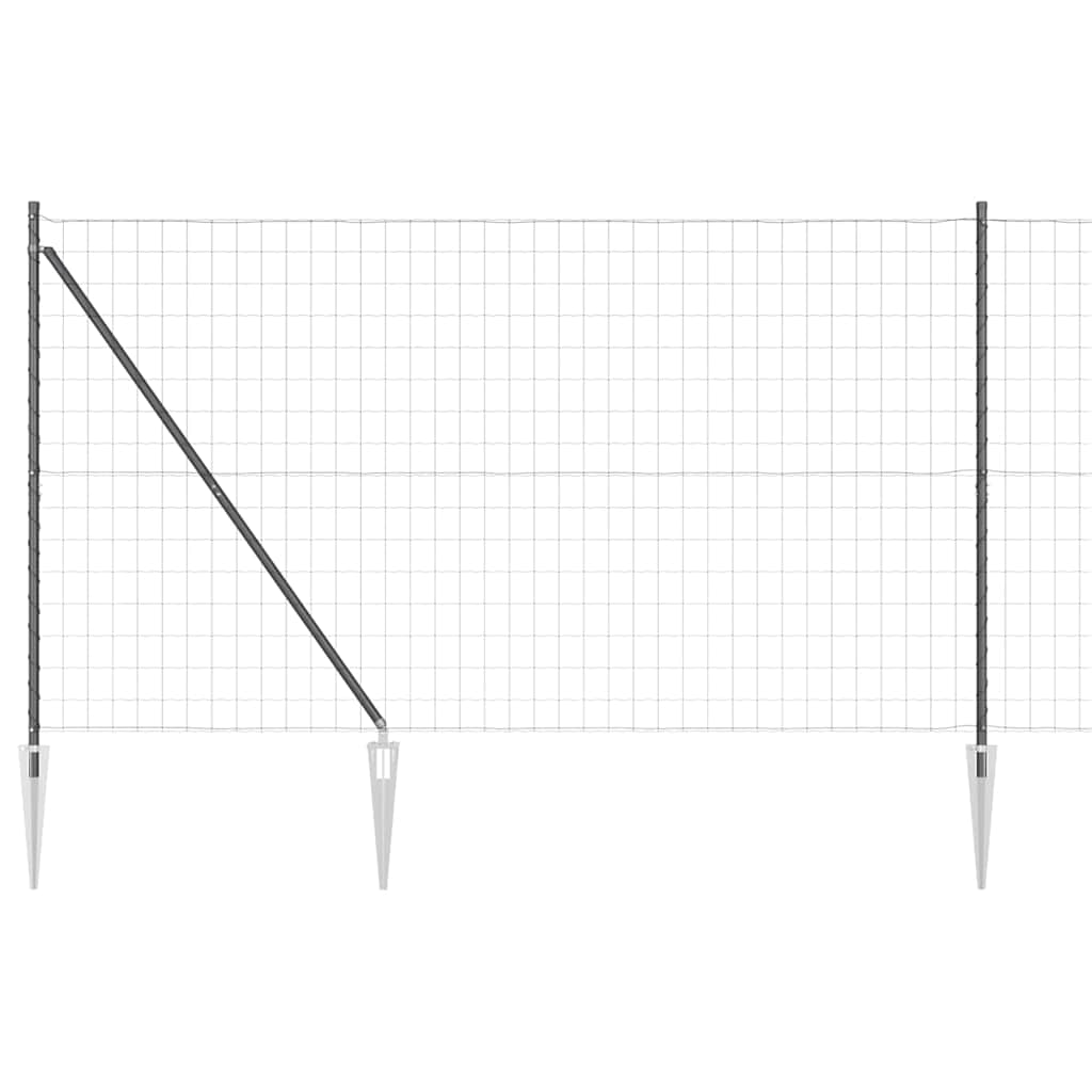 Kerítés oszlopokkal Szürke 1,6 x 10 m Acél és PVC