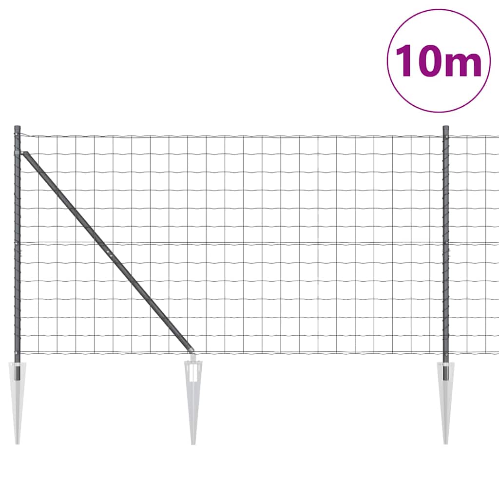 Európa kerítés tüskékkel 10 x 1,2 m PVC-bevonatos acél Szürke