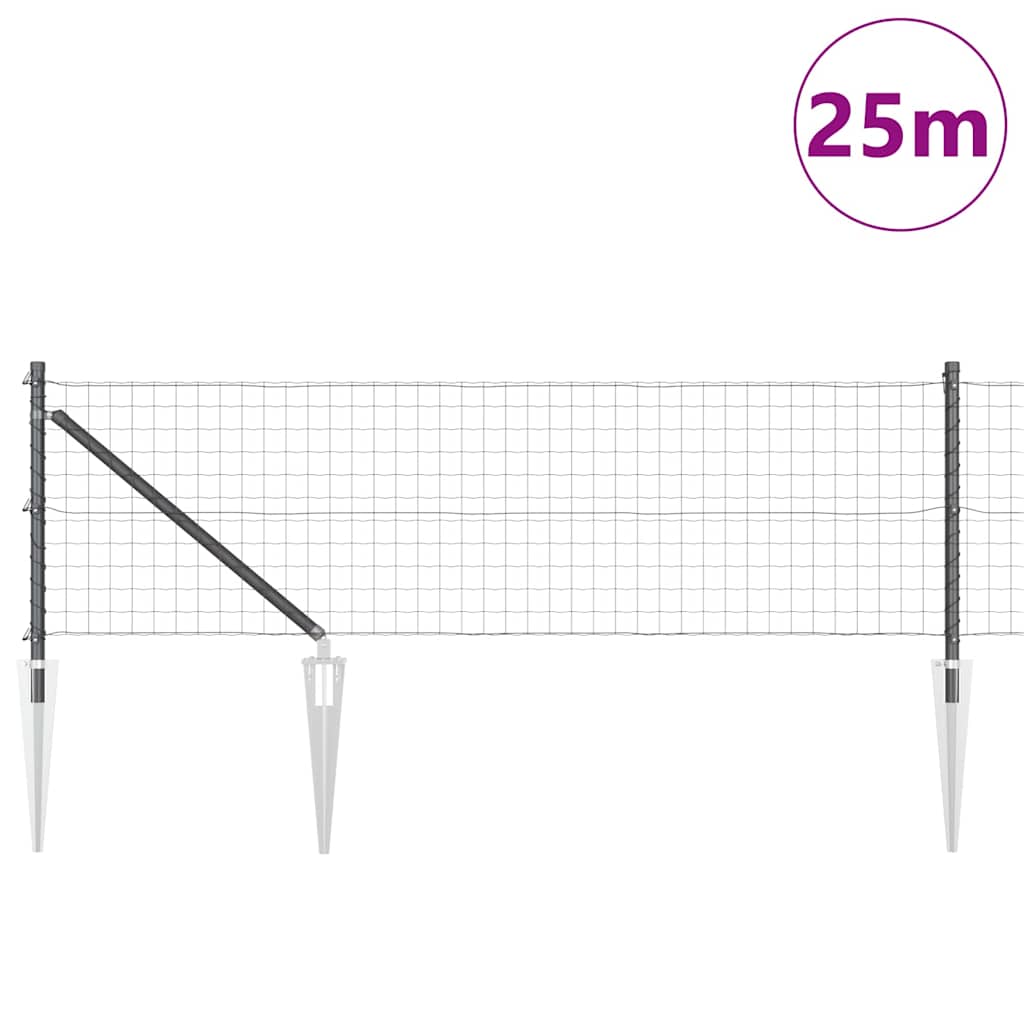 Európa kerítés tüskékkel 25 x 0,4 m PVC-bevonatos acél Szürke
