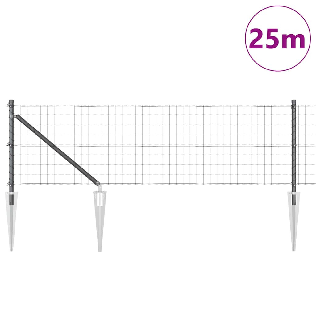 Európa kerítés tüskékkel 25 x 0,4 m PVC-bevonatos acél Szürke