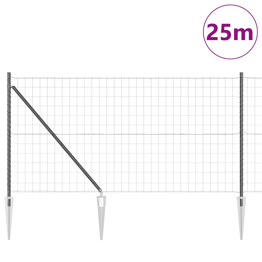 Európa kerítés tüskékkel 25 x 1 m PVC-bevonatos acél Szürke