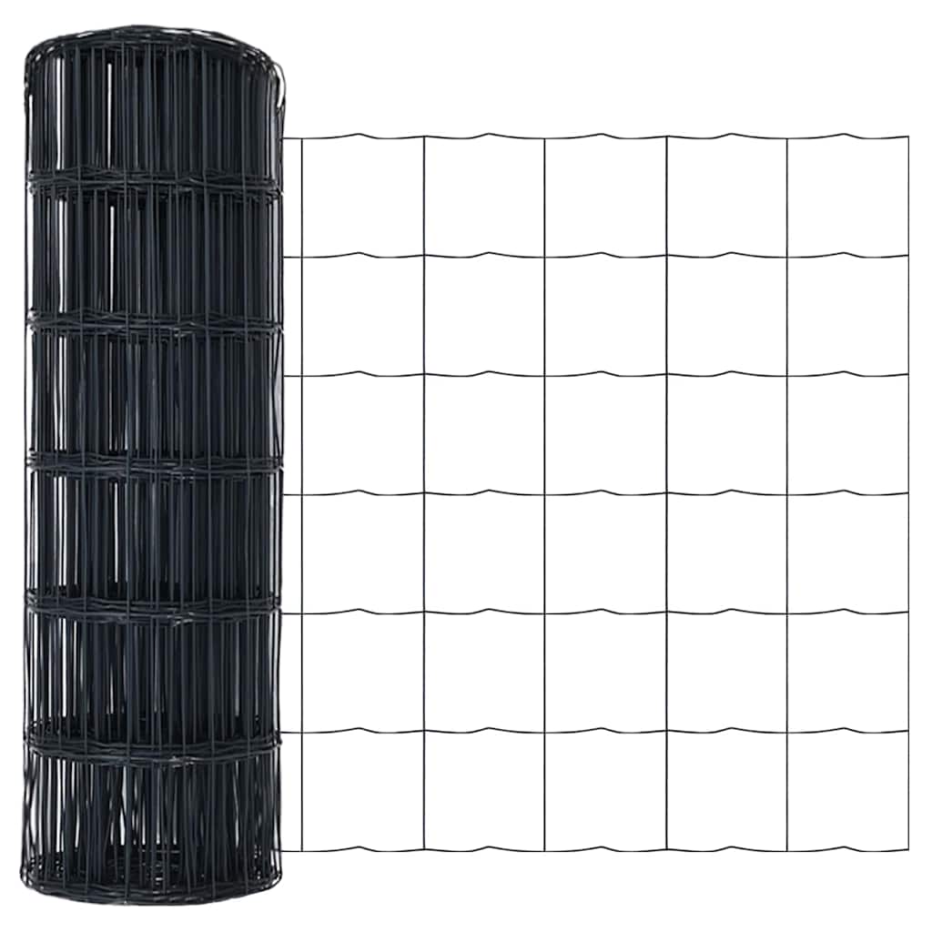 Európa kerítés tüskékkel 25 x 0,6 m PVC-bevonatos acél Szürke