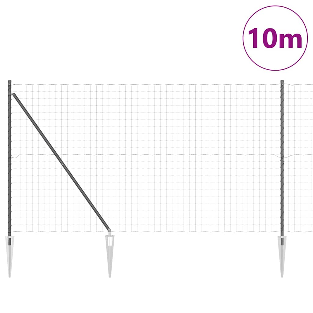 Európa kerítés tüskékkel 10 x 1,6 m PVC-bevonatos acél Szürke