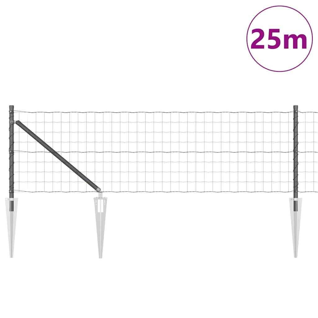 Európa kerítés tüskékkel 25 x 0,8 m PVC-bevonatos acél Szürke