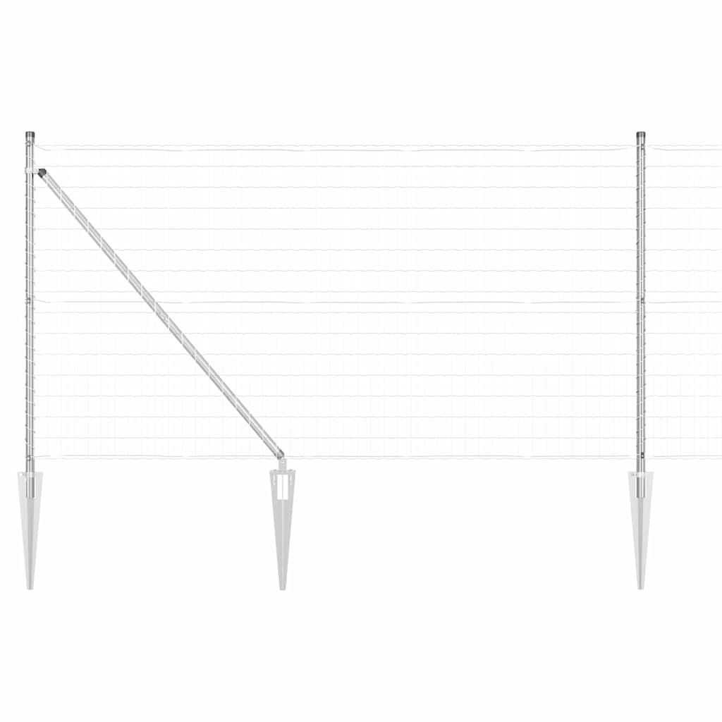 Kerítés oszlopokkal Ezüst 1 x 10 m Acél