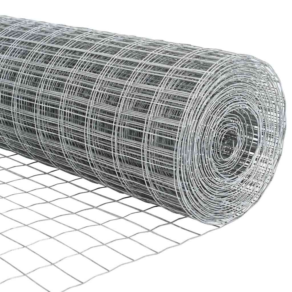Kerítés oszlopokkal Ezüst 1,2 x 10 m Acél