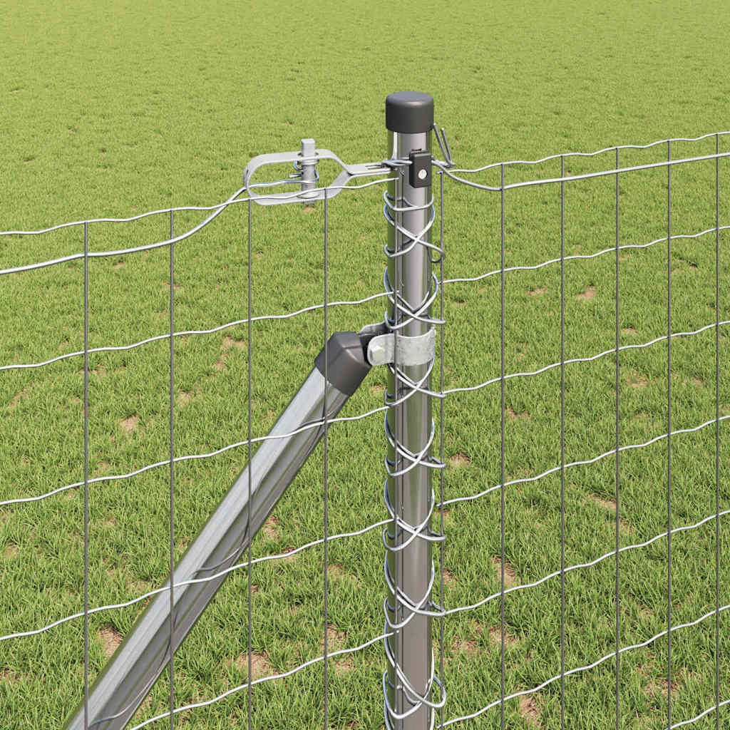 Kerítés oszlopokkal Ezüst 1,2 x 10 m Acél