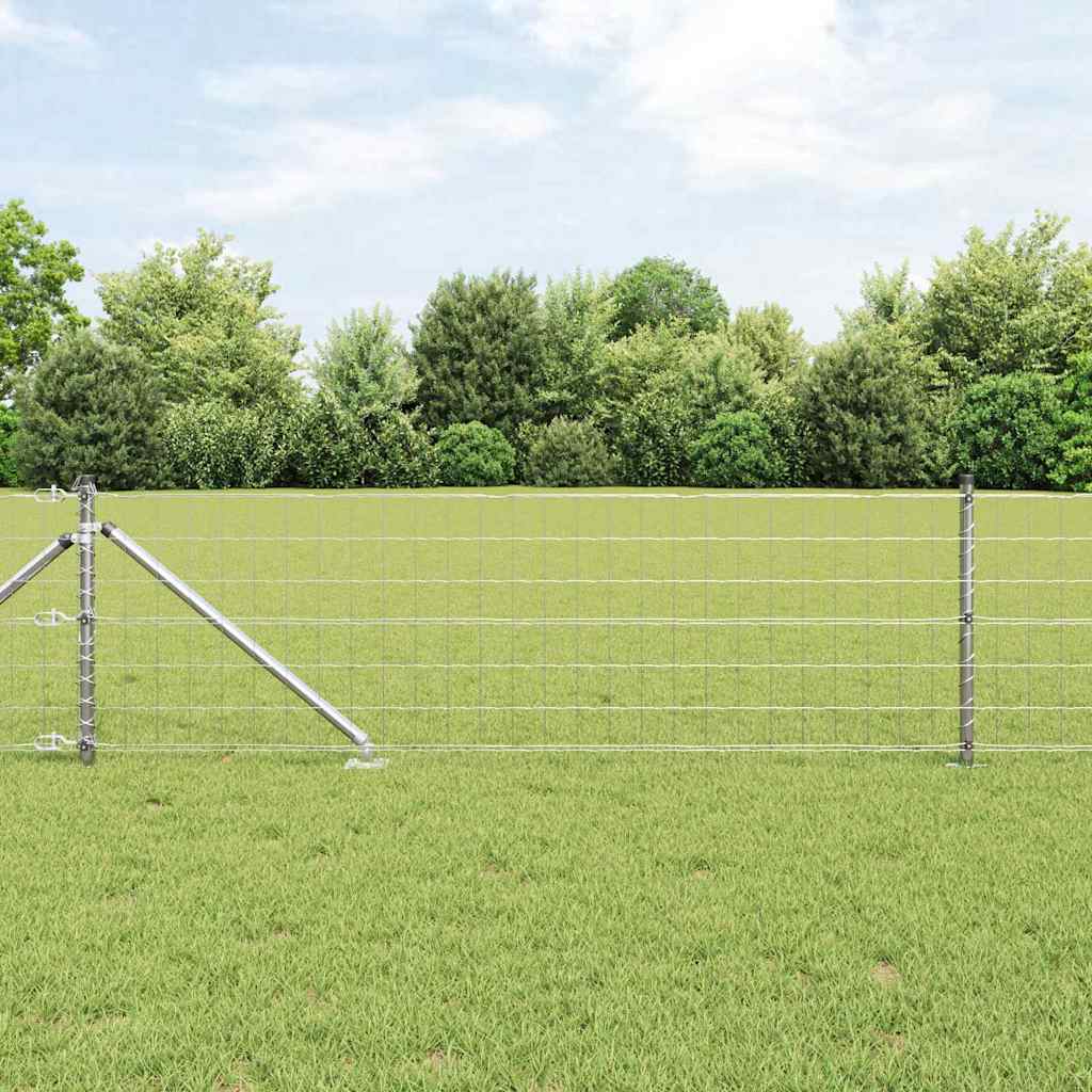 Kerítés oszlopokkal Ezüst 0,6 x 10 m Acél