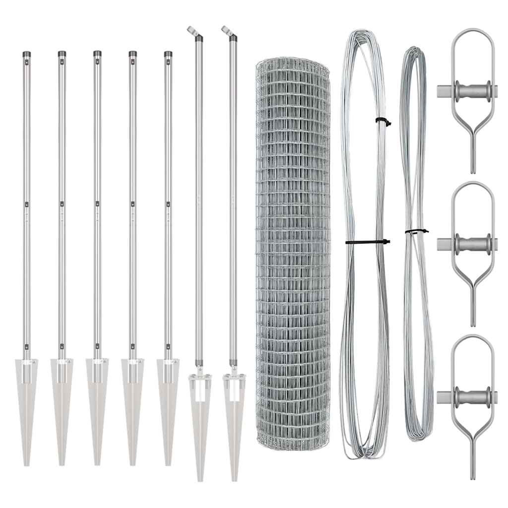 Európa kerítés tüskékkel 10 x 1,6 m Horganyzott Acél Ezüst Háló